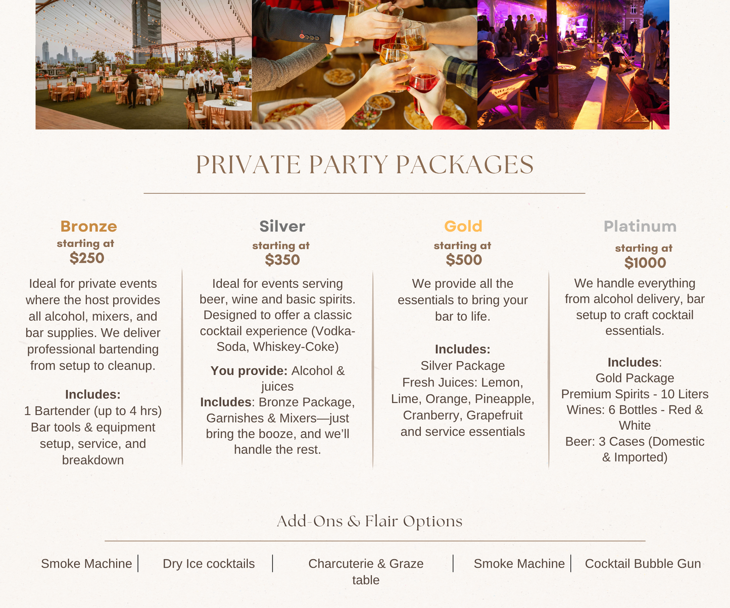 Platinum Bar Package